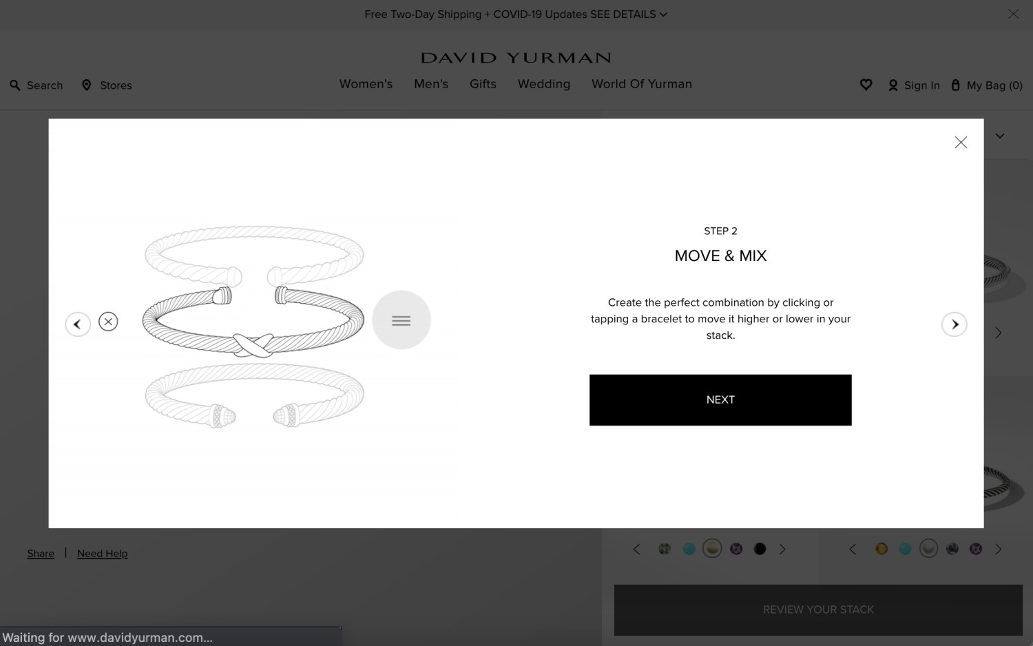 online shopping experiences  - David Yurman