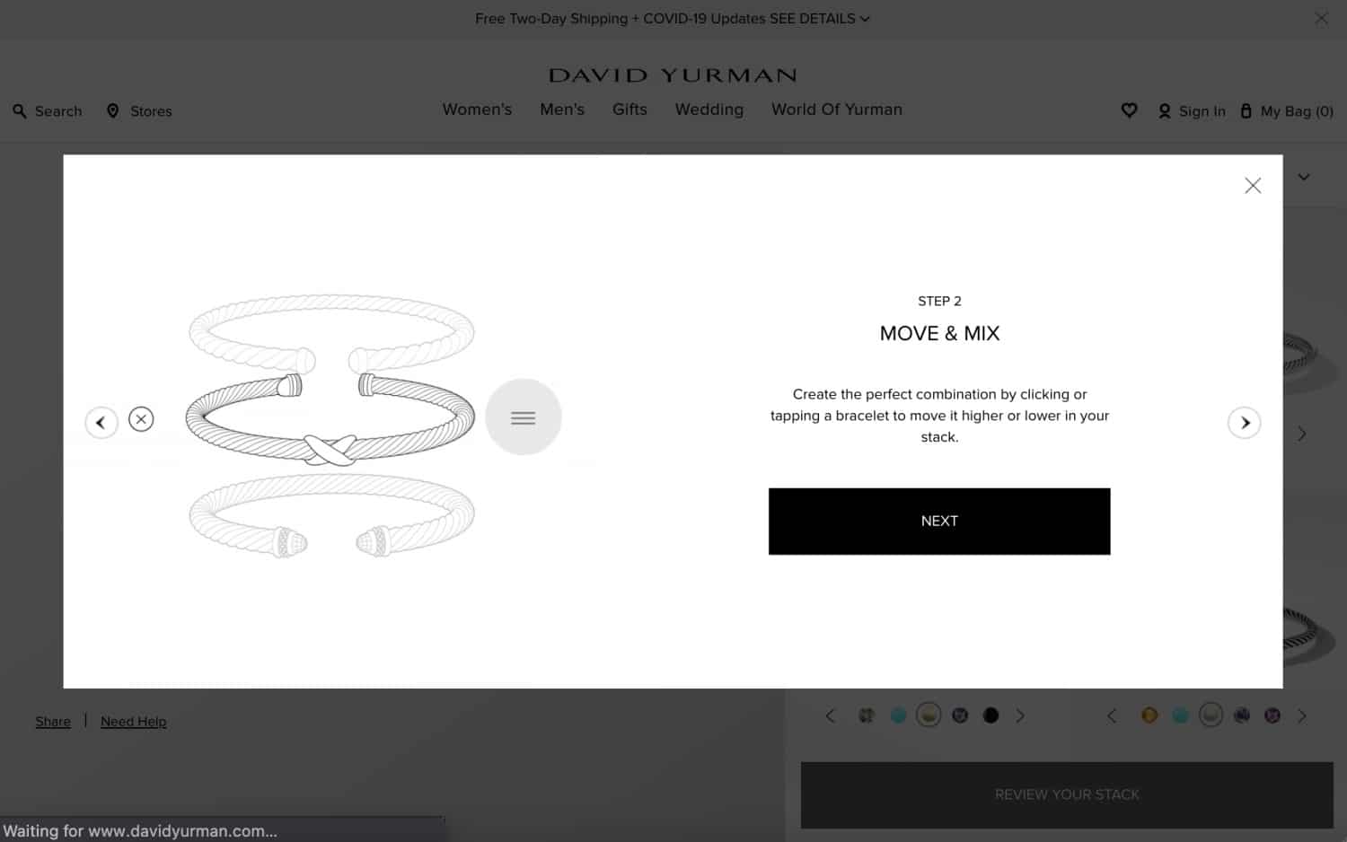 online shopping experiences - David Yurman
