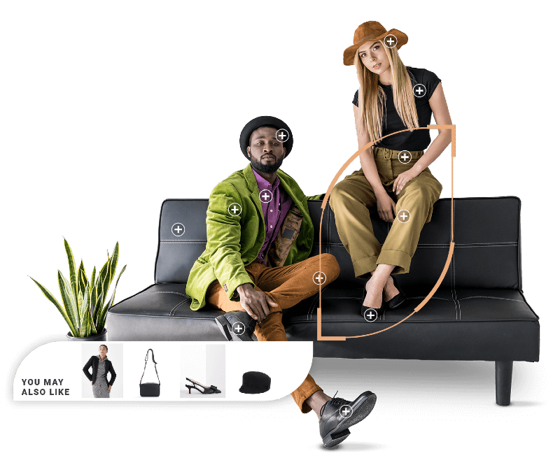 retail AI: two people sitting on couch: third image for searchandizing