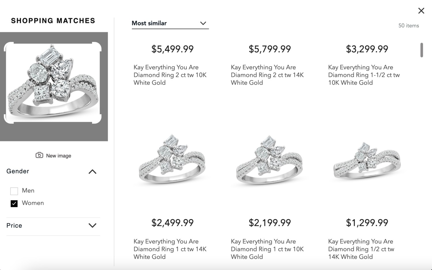Kay Jewelers online shopping experience