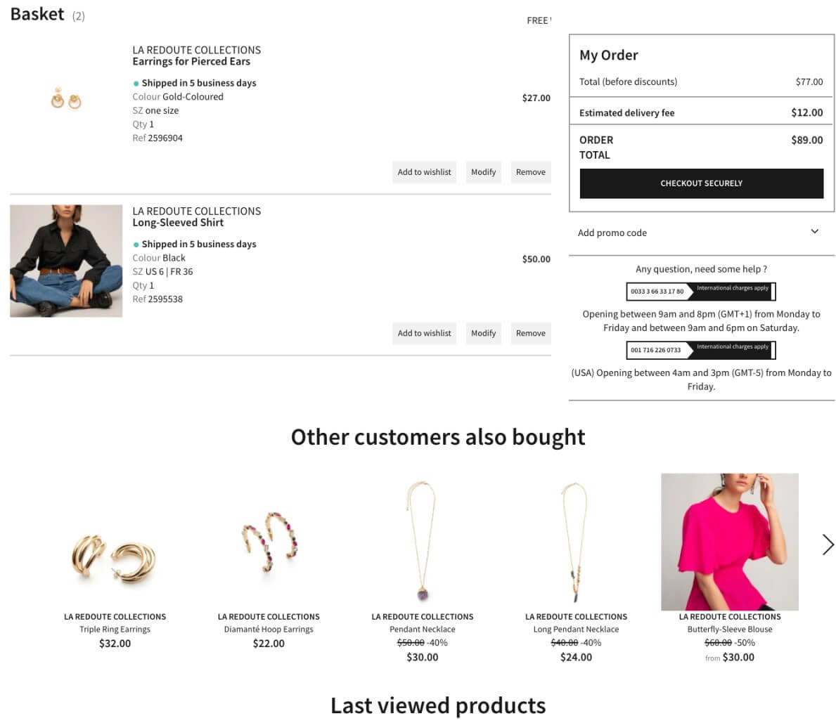eCommerce merchandising checkout 