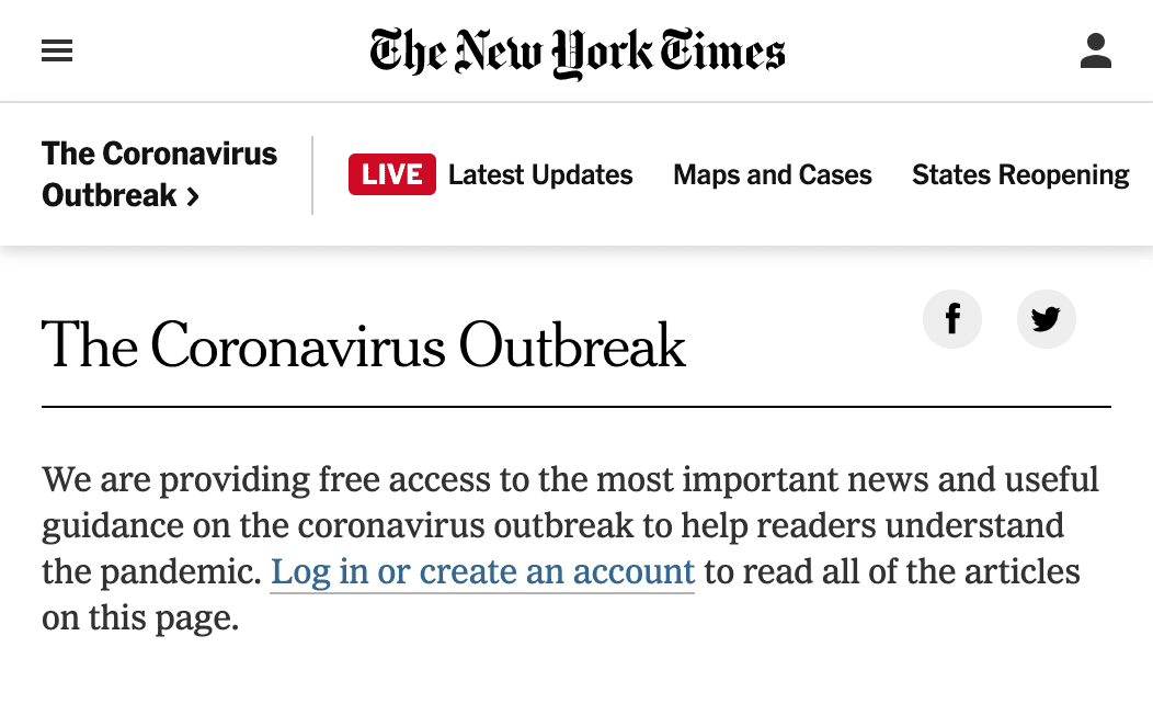 NYT marketing during covid-19