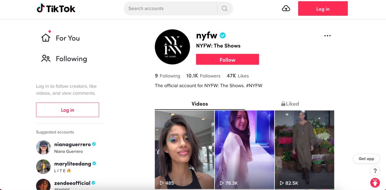 NYFW on TikTok