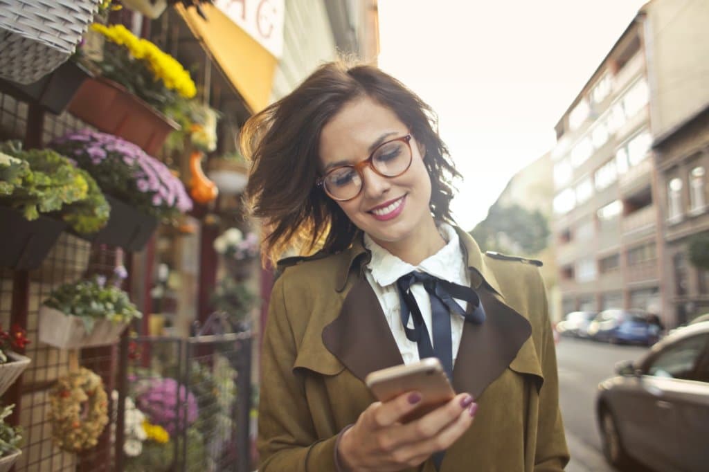 Woman shopping on mobile