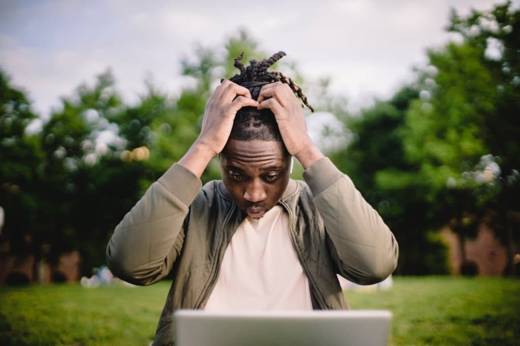 man having bad customer experience