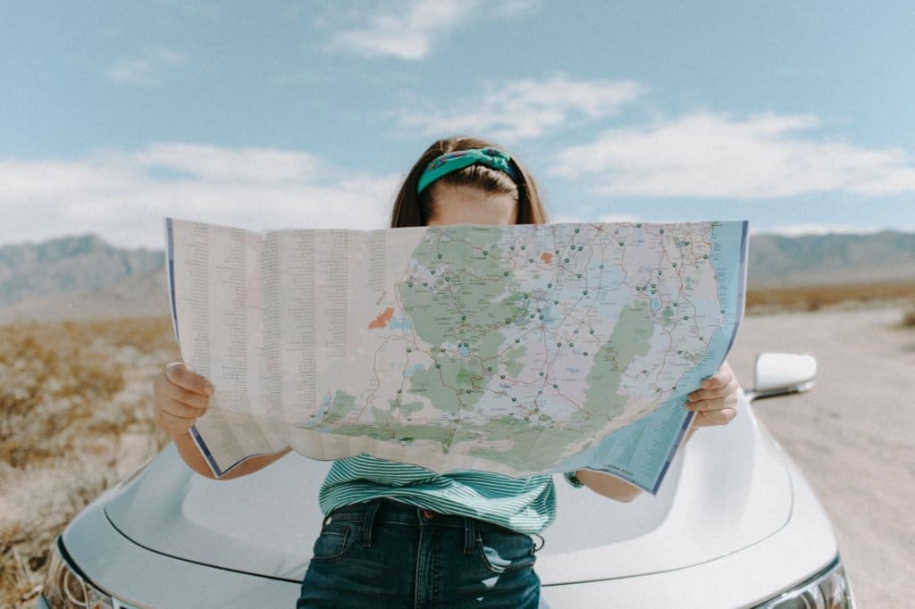 Woman using map navigation