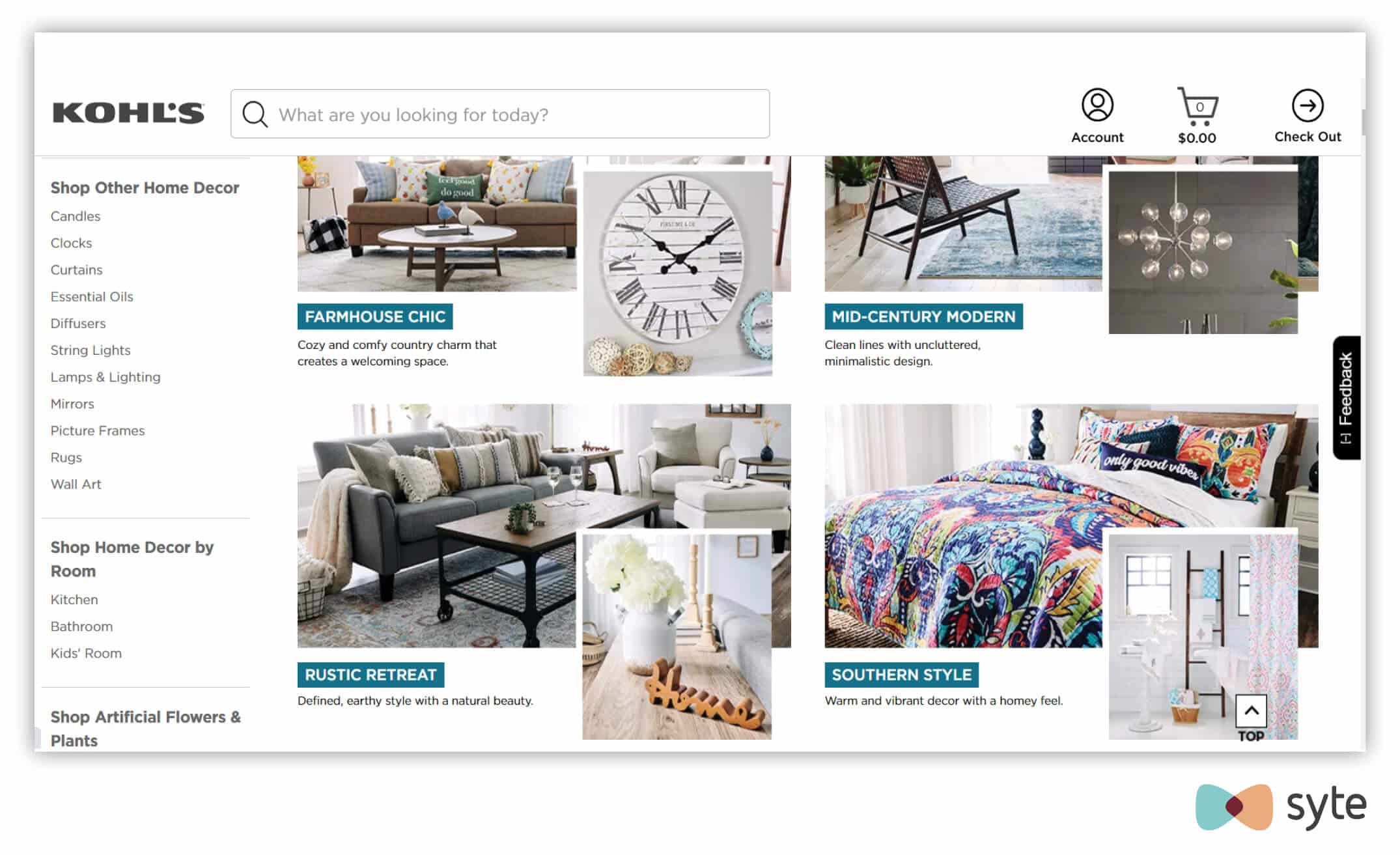 One of many eCommerce UX best practices is thematic galleries shown here by Kohl's