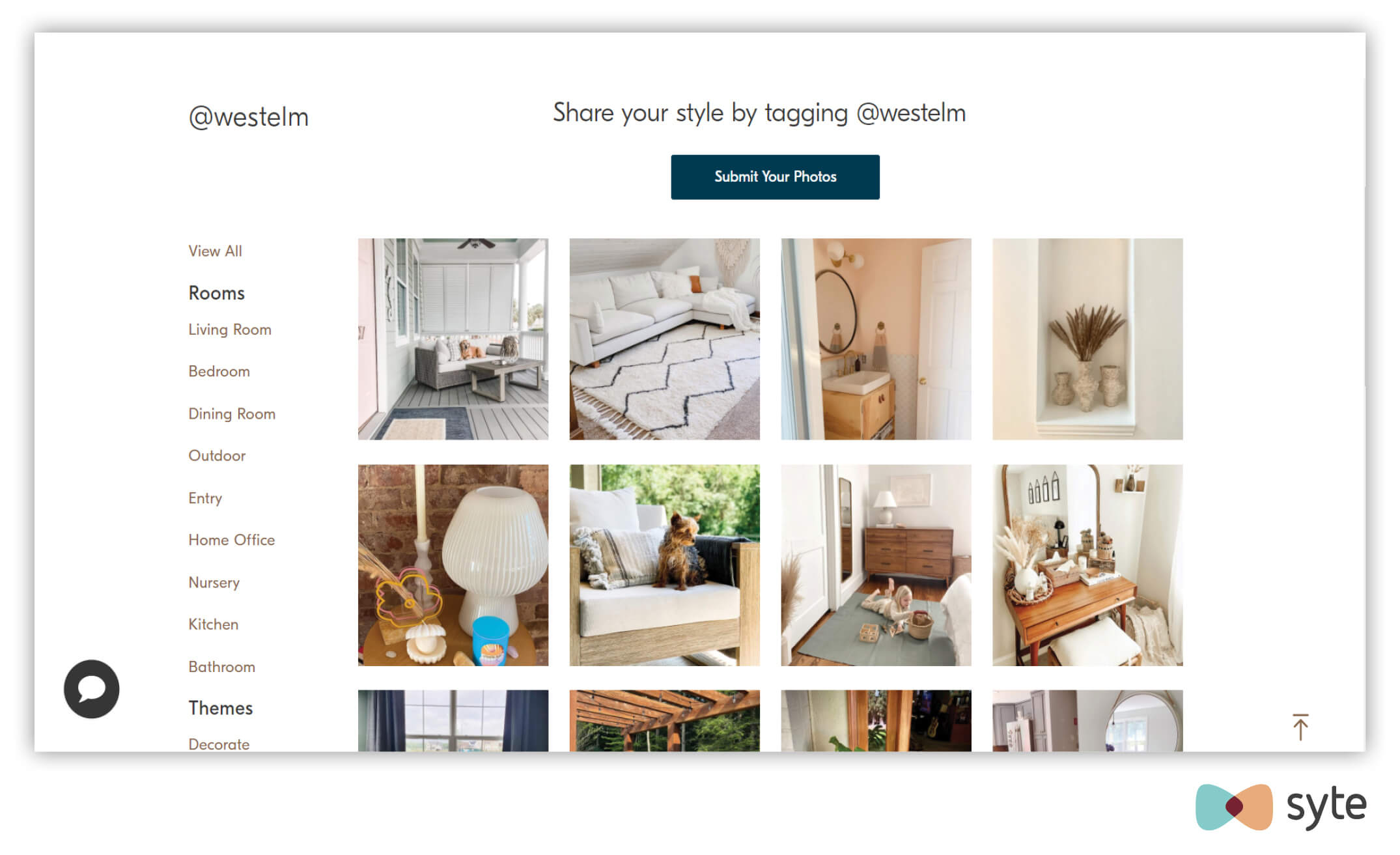 A screenshot of West Elm's user generated content