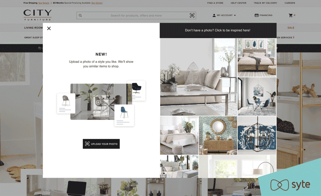 personalization on CITY Furniture's website