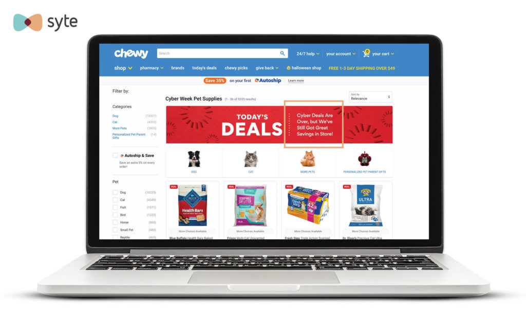 Chewy has a dedicated page for people looking for Cyber Monday deals even if the shopping event is over.