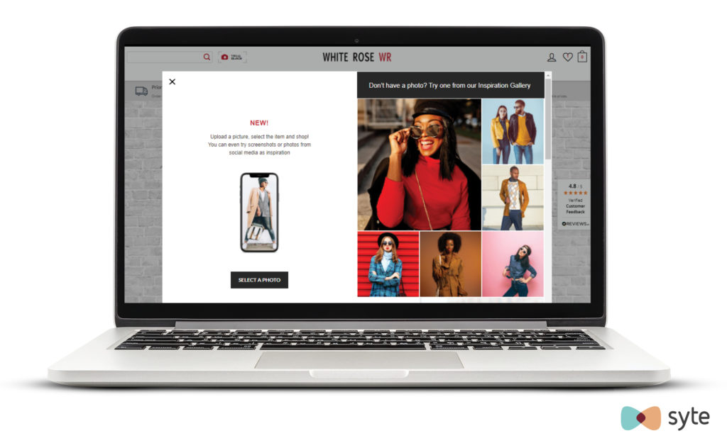 Visual search feature on an eCommerce site