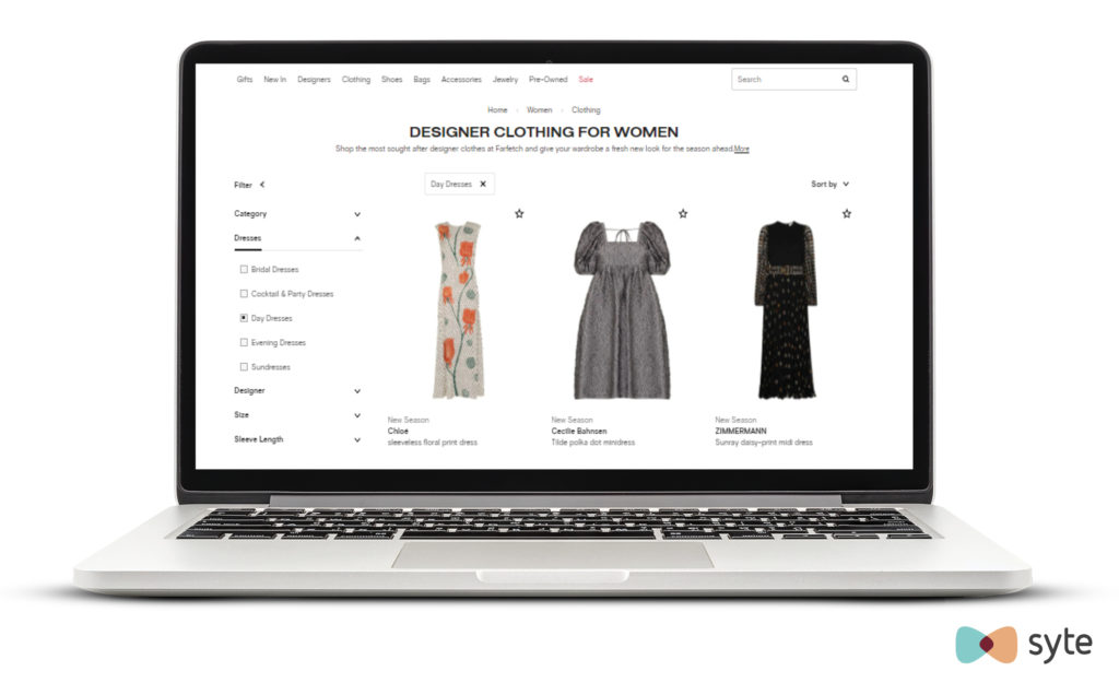 An example of an eCommerce product listing page