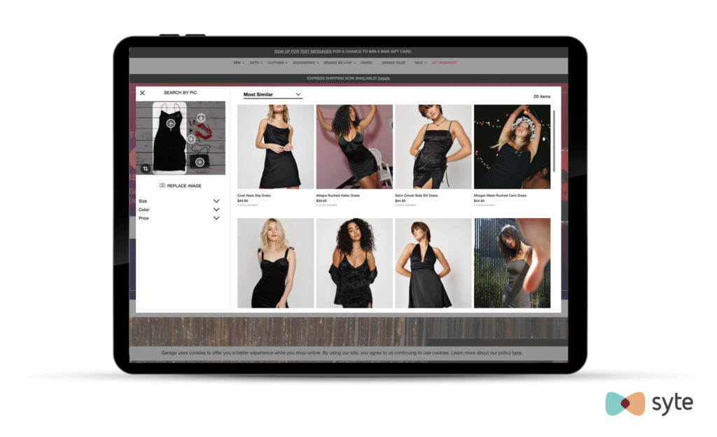 Visual search for a black dress -- another option for product discovery.