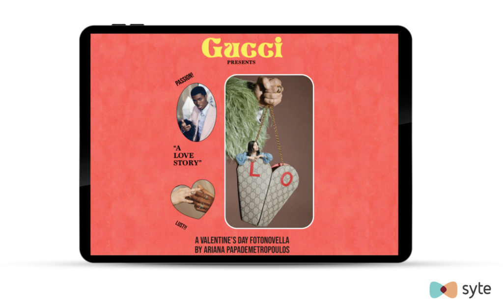Gucci’s dedicated website for its unique Valentine’s Day fotonovella.