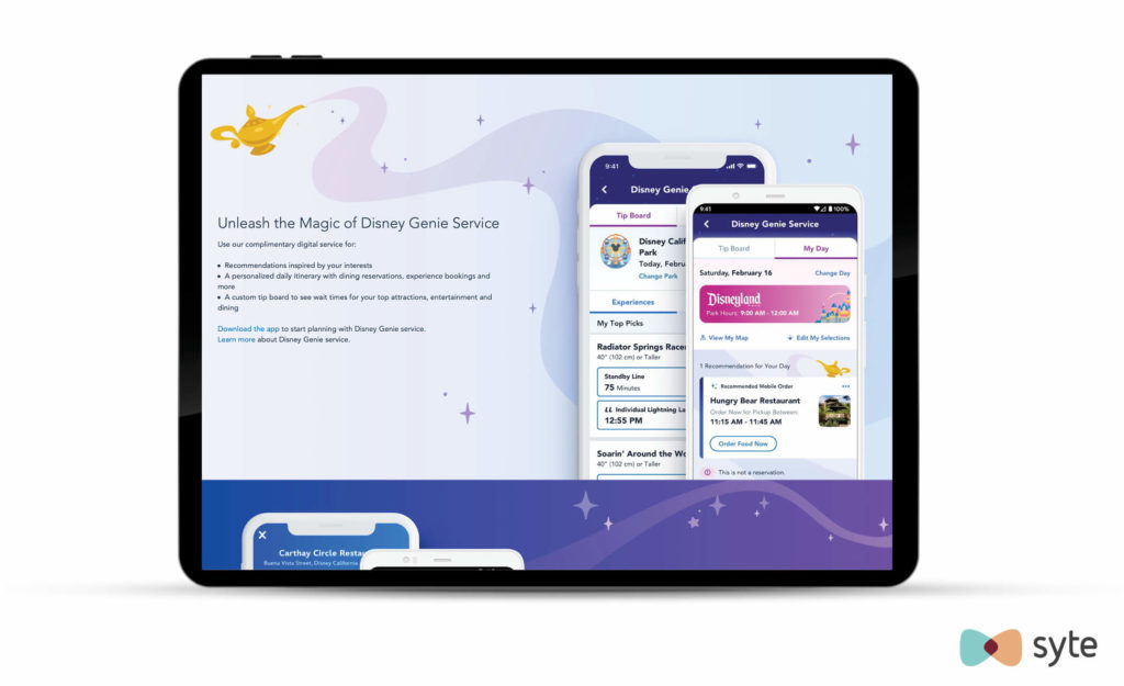 Disney Genie Service, Disney's mobile app