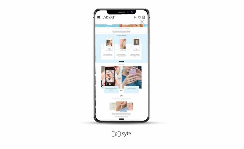 Apart’s visual search landing page 