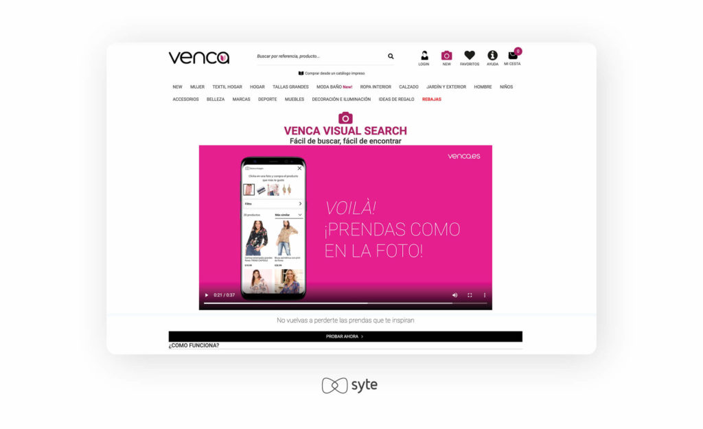 Venca’s video demonstrates how to use visual search  
