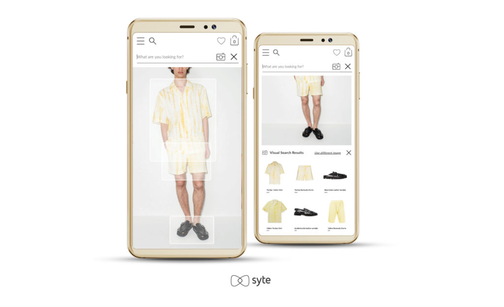Visual AI technology tags a man's outfit