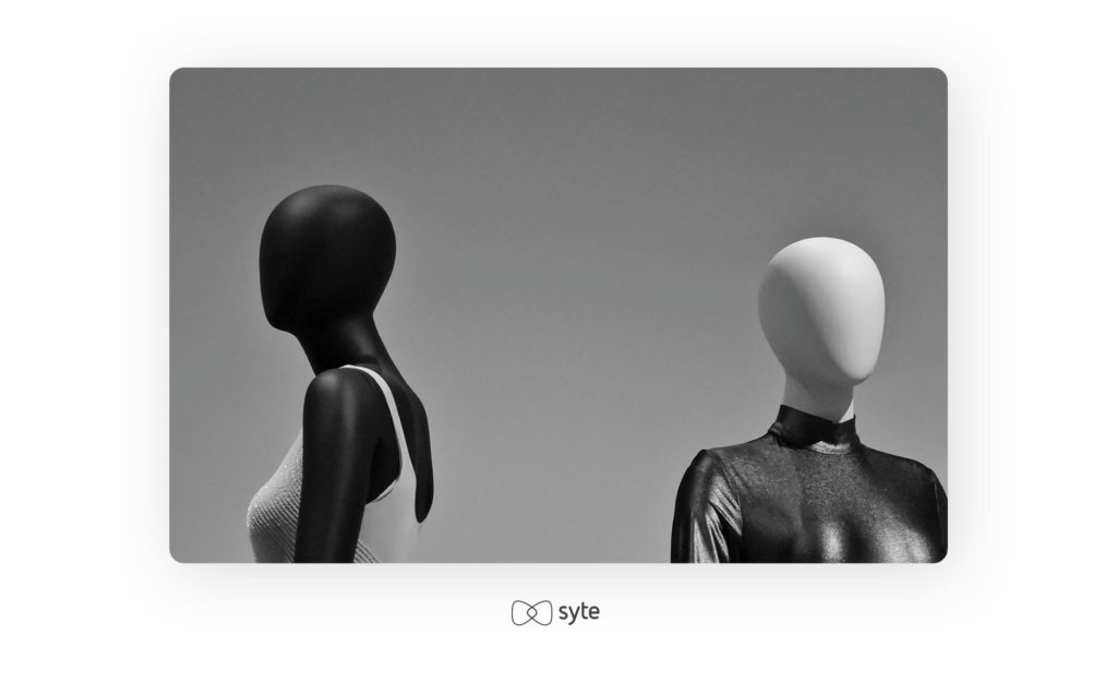 Black and white mannequins
