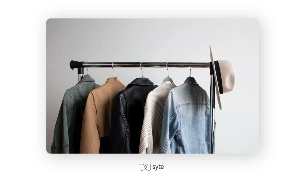 Rack of clothing in-store