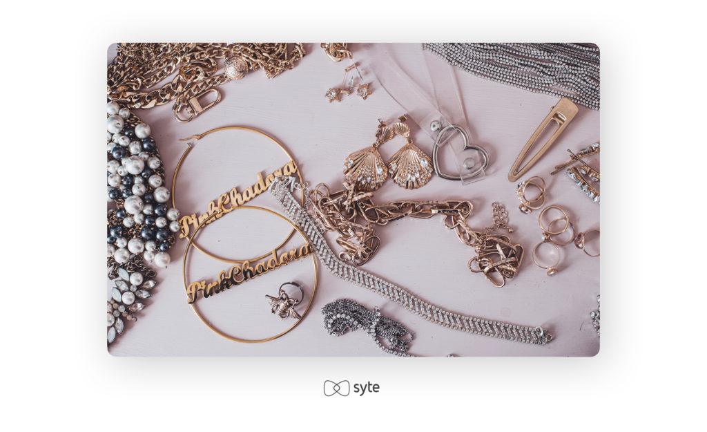 A collection of jewelry on a table.