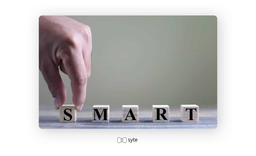 Alphabet blocks spelling out the word SMART