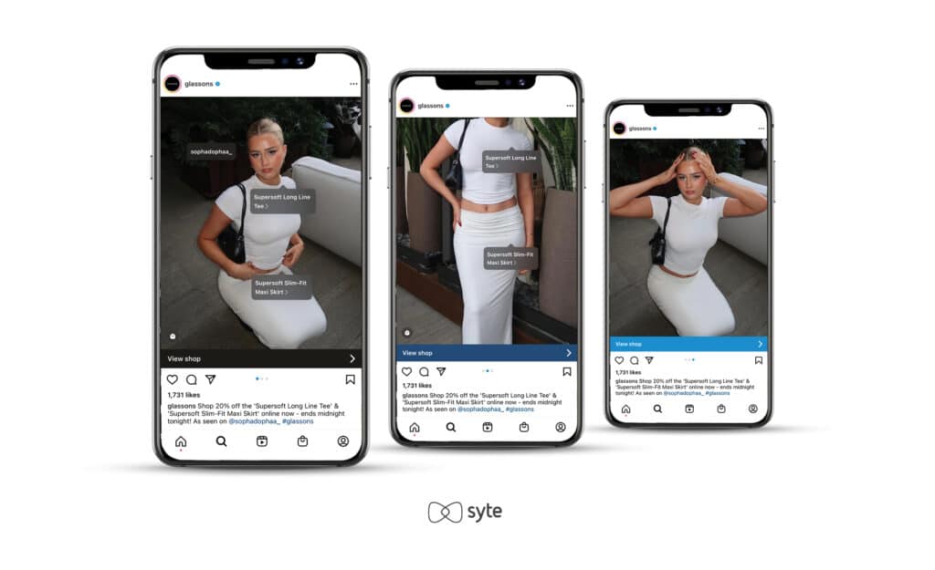 Glassons Instagram post with user-generated content
