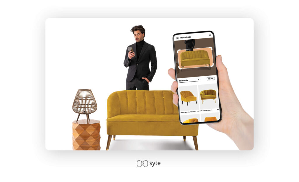 Image recognition technology identifying a sofa.