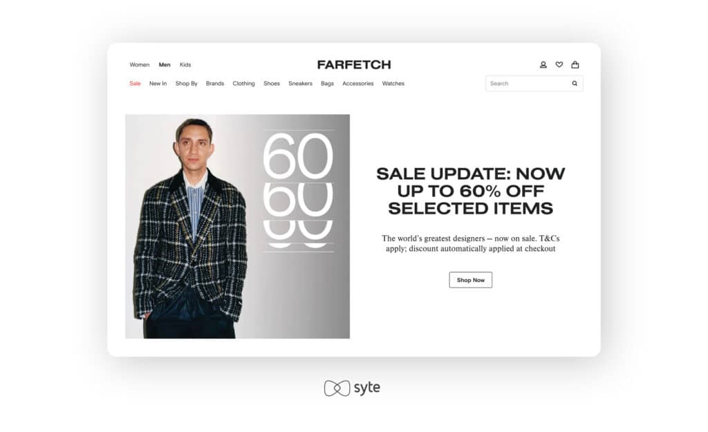 The Farfetch online marketplace.