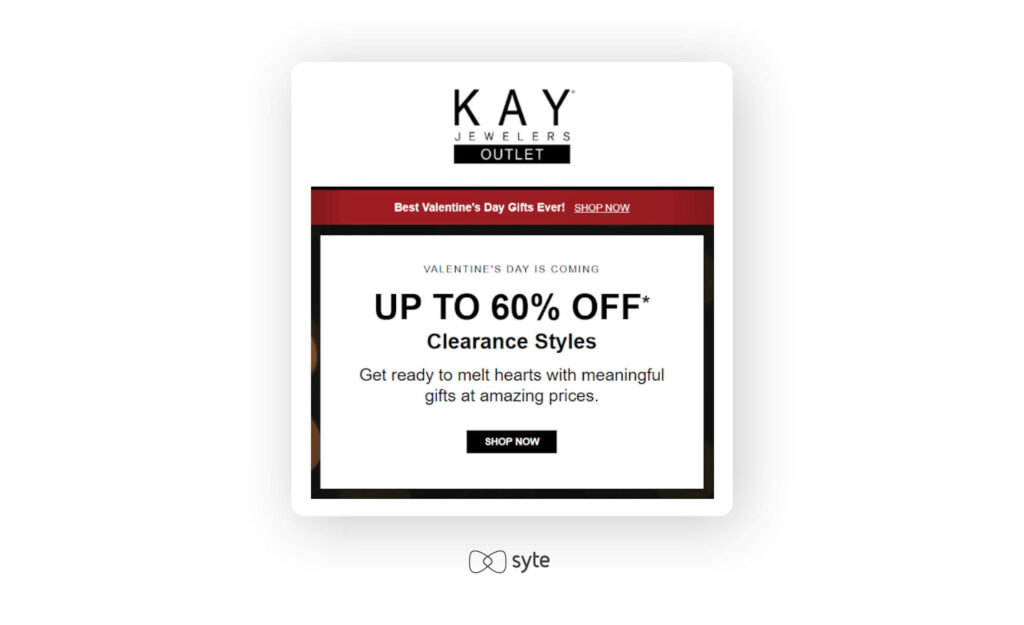 Kay Jewelers Valentine’s Day promo.