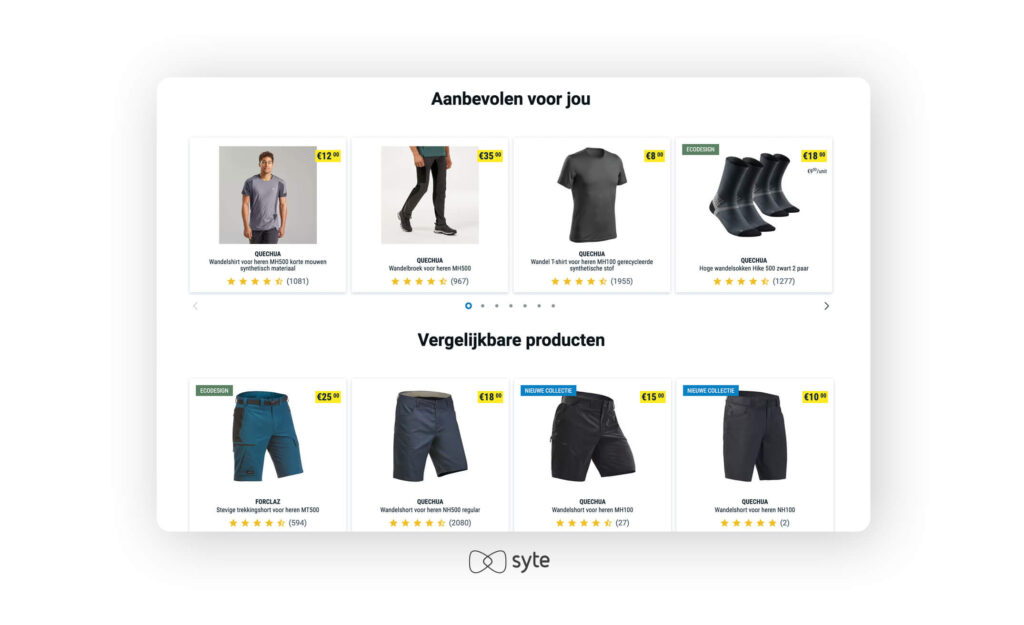 Men's sportswear on the Decathlon Belgium website.